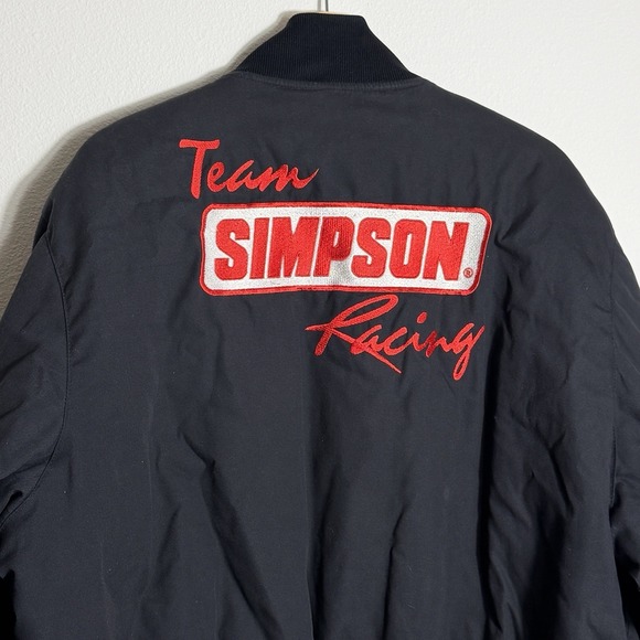Vintage Simpson Mens Racing Team Driving Jacket Size XL Brown Quilt Lined 80s - Picture 4 of 7